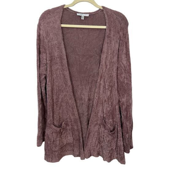 Torrid Lounge Cardigan Womens Size 2X Dusty Rose Feather Yarn Lounge Pockets - Picture 2 of 8